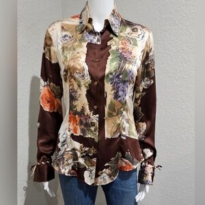 ROBERTO CAVALLI silk printed top